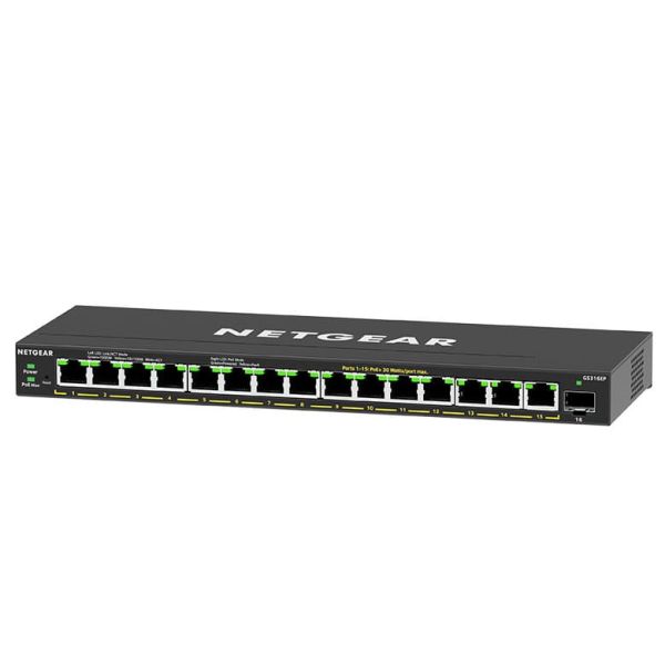 NETGEAR GS316EP Managed Gigabit Ethernet (10/100/1000) Power over Ethernet (PoE) Zwart (GS316EP-100PES) NETGEAR GS316EP Managed Gigabit Ethernet (10/100/1000) Power over Ethernet (PoE) Zwart (GS316EP-100PES)