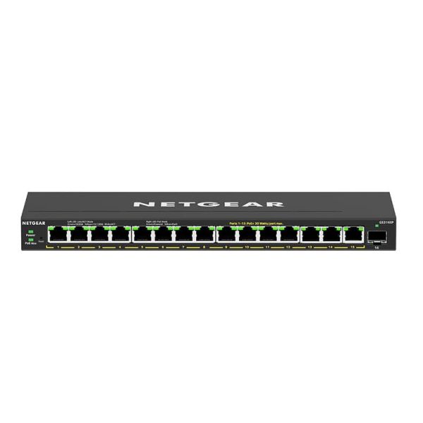 NETGEAR GS316EP Managed Gigabit Ethernet (10/100/1000) Power over Ethernet (PoE) Zwart (GS316EP-100PES) NETGEAR GS316EP Managed Gigabit Ethernet (10/100/1000) Power over Ethernet (PoE) Zwart (GS316EP-100PES)