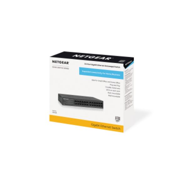 NETGEAR GS324 Unmanaged Gigabit Ethernet (10/100/1000) Zwart (GS324-200EUS)