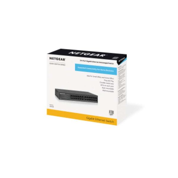 NETGEAR GS324 Unmanaged Gigabit Ethernet (10/100/1000) Zwart (GS324-200EUS)