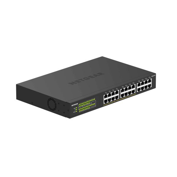 NETGEAR GS324P Unmanaged Gigabit Ethernet (10/100/1000) Power over Ethernet (PoE) 1U Zwart (GS324P-100EUS)