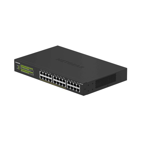 NETGEAR GS324P Unmanaged Gigabit Ethernet (10/100/1000) Power over Ethernet (PoE) 1U Zwart (GS324P-100EUS)