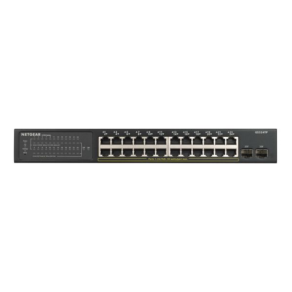 NETGEAR GS324TP Managed L2/L3/L4 Gigabit Ethernet (10/100/1000) Power over Ethernet (PoE) Zwart (GS324TP-100EUS) NETGEAR GS324TP Managed L2/L3/L4 Gigabit Ethernet (10/100/1000) Power over Ethernet (PoE) Zwart (GS324TP-100EUS)