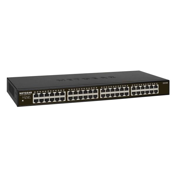 NETGEAR GS348 Unmanaged Gigabit Ethernet (10/100/1000) 1U Zwart (GS348-100EUS)