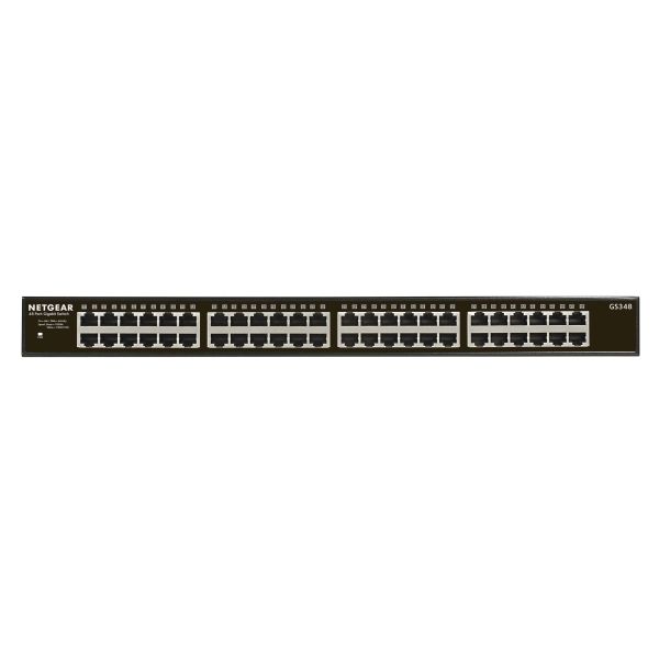 NETGEAR GS348 Unmanaged Gigabit Ethernet (10/100/1000) 1U Zwart (GS348-100EUS) NETGEAR GS348 Unmanaged Gigabit Ethernet (10/100/1000) 1U Zwart (GS348-100EUS)