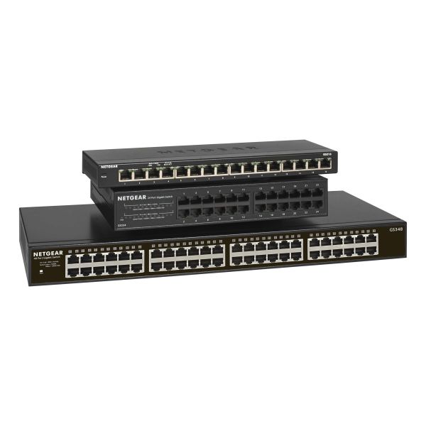 NETGEAR GS348 Unmanaged Gigabit Ethernet (10/100/1000) 1U Zwart (GS348-100EUS)