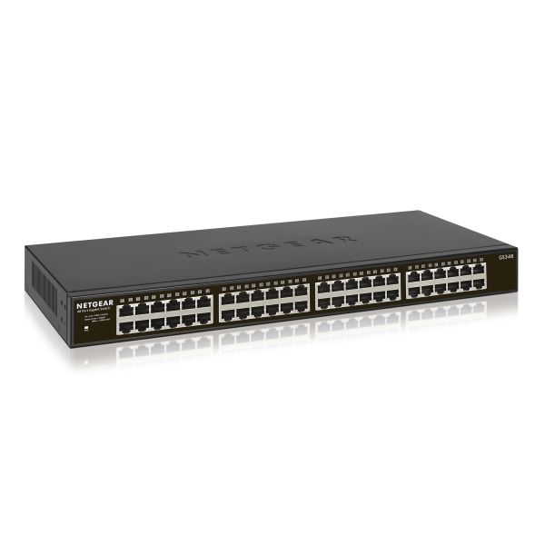 NETGEAR GS348 Unmanaged Gigabit Ethernet (10/100/1000) 1U Zwart (GS348-100EUS)