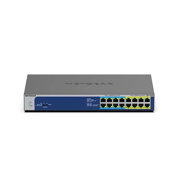 NETGEAR GS516UP Unmanaged Gigabit Ethernet (10/100/1000) Power over Ethernet (PoE) Grijs (GS516UP-100EUS)