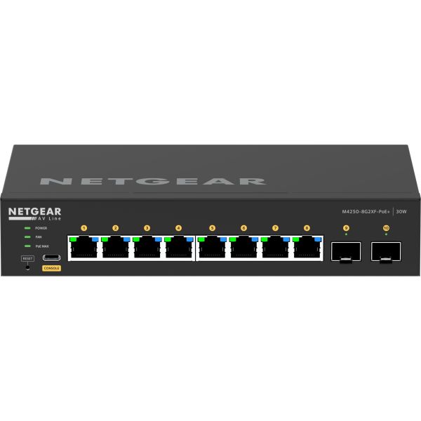 NETGEAR GSM4210PX-100EUS netwerk-switch Managed L2/L3 Gigabit Ethernet (10/100/1000) Power over Ethernet (PoE) Zwart (GSM4210PX-100EUS)