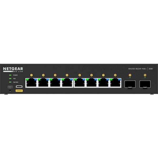 NETGEAR GSM4210PX-100EUS netwerk-switch Managed L2/L3 Gigabit Ethernet (10/100/1000) Power over Ethernet (PoE) Zwart (GSM4210PX-100EUS)
