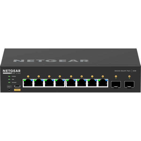 NETGEAR GSM4210PX-100EUS netwerk-switch Managed L2/L3 Gigabit Ethernet (10/100/1000) Power over Ethernet (PoE) Zwart (GSM4210PX-100EUS)