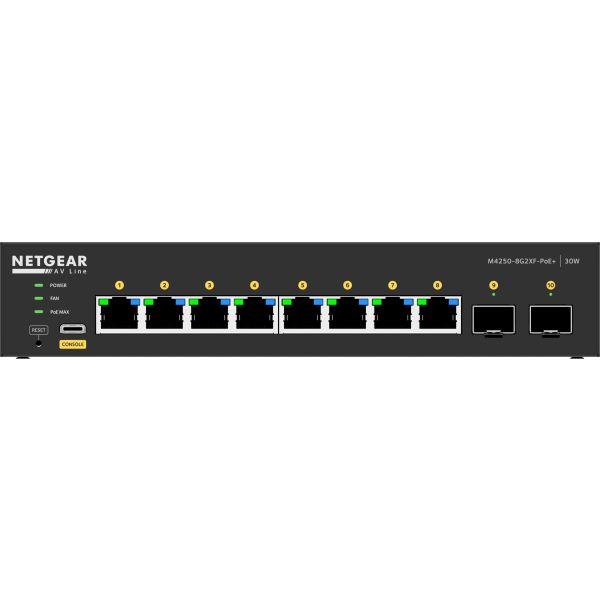 NETGEAR GSM4210PX-100EUS netwerk-switch Managed L2/L3 Gigabit Ethernet (10/100/1000) Power over Ethernet (PoE) Zwart (GSM4210PX-100EUS)