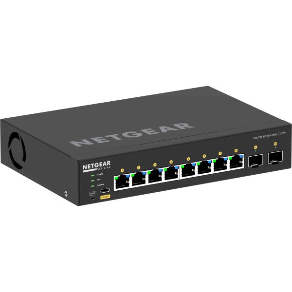 NETGEAR GSM4210PX-100EUS netwerk-switch Managed L2/L3 Gigabit Ethernet (10/100/1000) Power over Ethernet (PoE) Zwart (GSM4210PX-100EUS)