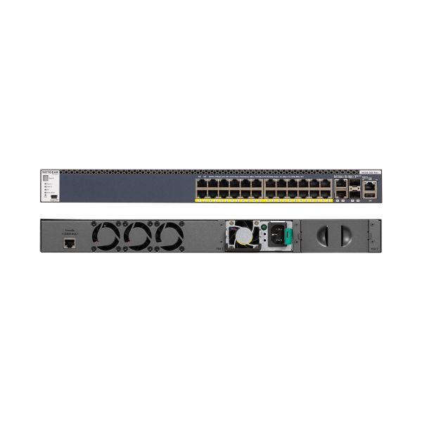 NETGEAR M4300-28G-PoE+(1000W)/US/EMEA Managed Gigabit Ethernet (10/100/1000) Power over Ethernet (PoE) 1U Zwart (GSM4328PB-100NES)