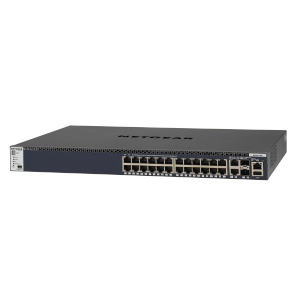 NETGEAR ProSAFE Managed Switch - GSM4328S - 24 Gigabit Ethernet poorten 10/100/1000 Mbps + 2 x SFP+ & 2 x 10GBASE-T poorten (GSM4328S-100NES)