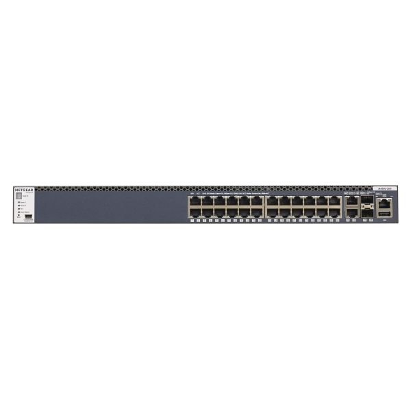NETGEAR ProSAFE Managed Switch - GSM4328S - 24 Gigabit Ethernet poorten 10/100/1000 Mbps + 2 x SFP+ & 2 x 10GBASE-T poorten (GSM4328S-100NES)