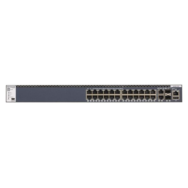 NETGEAR ProSAFE Managed Switch - GSM4328S - 24 Gigabit Ethernet poorten 10/100/1000 Mbps + 2 x SFP+ & 2 x 10GBASE-T poorten (GSM4328S-100NES)