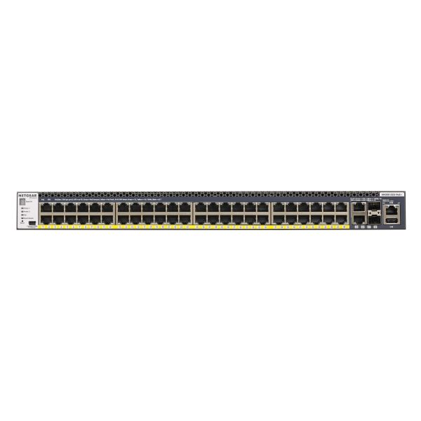 NETGEAR ProSAFE Managed Switch - GSM4352PB - Stackable platform met 48 PoE+ poorten + 2 x SFP+ en 2 x 10GBASE-T poorten (1000W PSU) (GSM4352PB-100NES)