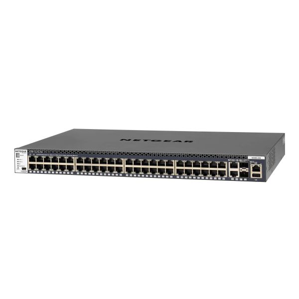 NETGEAR ProSAFE Managed Switch - GSM4352S - 48 Gigabit Ethernet poorten 10/100/1000 Mbps + 2 x SFP+ & 2 x 10GBASE-T poorten (GSM4352S-100NES)