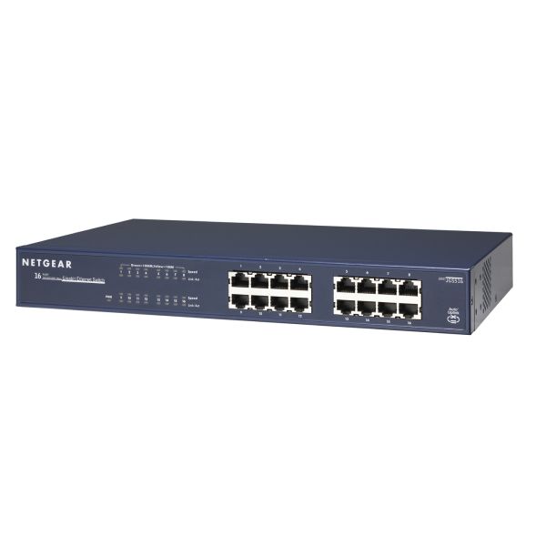 NETGEAR ProSAFE Unmanaged Switch - JGS516 - 16 Gigabit Ethernet poorten 10/100/1000 Mbps (JGS516-200EUS) NETGEAR ProSAFE Unmanaged Switch - JGS516 - 16 Gigabit Ethernet poorten 10/100/1000 Mbps (JGS516-200EUS)