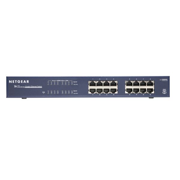 NETGEAR ProSAFE Unmanaged Switch - JGS516 - 16 Gigabit Ethernet poorten 10/100/1000 Mbps (JGS516-200EUS)