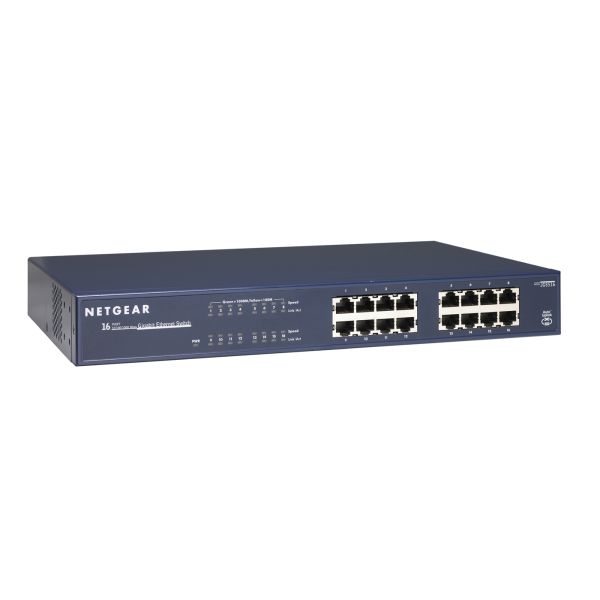 NETGEAR ProSAFE Unmanaged Switch - JGS516 - 16 Gigabit Ethernet poorten 10/100/1000 Mbps (JGS516-200EUS) NETGEAR ProSAFE Unmanaged Switch - JGS516 - 16 Gigabit Ethernet poorten 10/100/1000 Mbps (JGS516-200EUS)