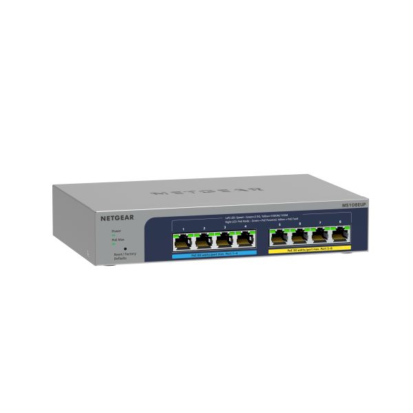 NETGEAR 8-port Ultra60 PoE++ Multi-Gigabit (2.5G) Ethernet Plus Switch (MS108EUP-100EUS)
