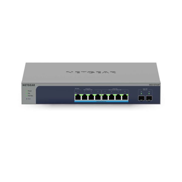 NETGEAR MS510TXUP netwerk-switch Managed L2/L3/L4 10G Ethernet (100/1000/10000) Power over Ethernet (PoE) Grijs, Blauw (MS510TXUP-100EUS)