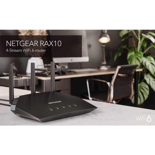 NETGEAR Nighthawk 4-Stream AX1800 WiFi 6 Router (RAX10) (RAX10-100EUS)