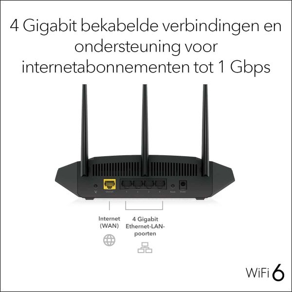 NETGEAR Nighthawk 4-Stream AX1800 WiFi 6 Router (RAX10) (RAX10-100EUS) NETGEAR Nighthawk 4-Stream AX1800 WiFi 6 Router (RAX10) (RAX10-100EUS)