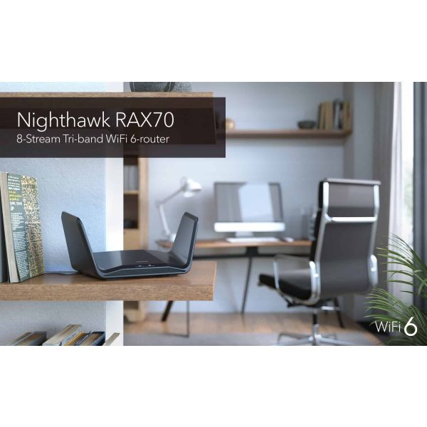 NETGEAR Nighthawk Tri-Band AX8 8-Stream AX6600 WiFi 6 Router (RAX70) (RAX70-100EUS)