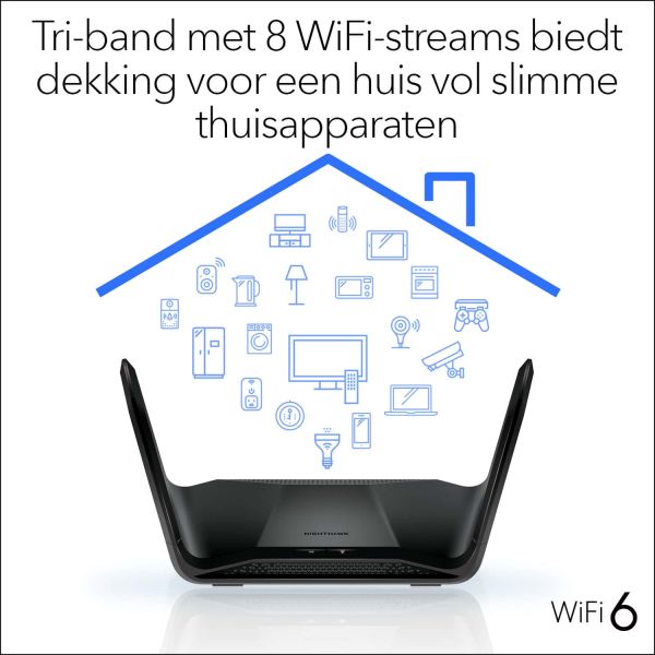 NETGEAR Nighthawk Tri-Band AX8 8-Stream AX6600 WiFi 6 Router (RAX70) (RAX70-100EUS) NETGEAR Nighthawk Tri-Band AX8 8-Stream AX6600 WiFi 6 Router (RAX70) (RAX70-100EUS)