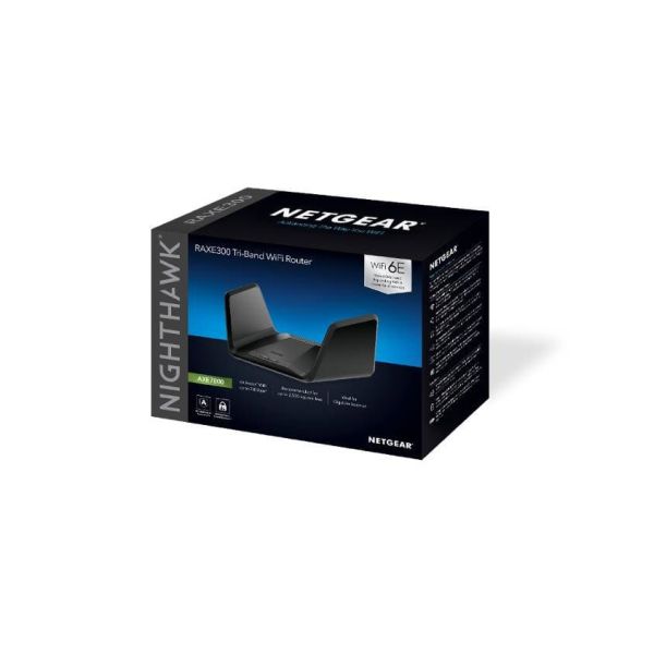 NETGEAR Nighthawk RAXE300 draadloze router Gigabit Ethernet Tri-band (2.4 GHz / 5 GHz / 5 GHz) Zwart (RAXE300-100EUS)