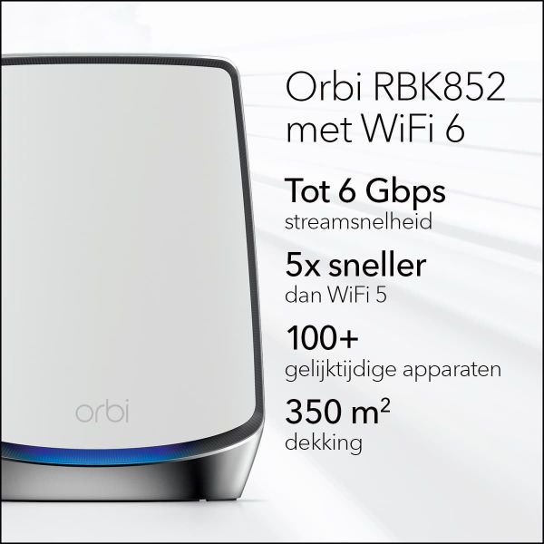 NETGEAR Orbi RBK852 AX6000 WiFi 6 Mesh System (RBK852-100EUS)