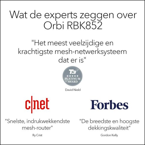 NETGEAR Orbi RBK852 AX6000 WiFi 6 Mesh System (RBK852-100EUS)