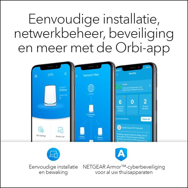 NETGEAR Orbi RBK853 AX6000 WiFi 6 Mesh System (RBK853-100EUS)