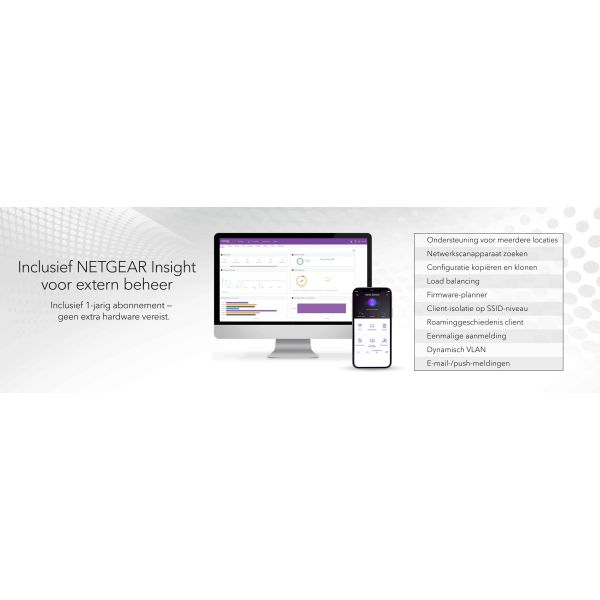 NETGEAR Insight Cloud Managed WiFi 6 AX1800 Dual Band Access Point (WAX610) (WAX610-100EUS)