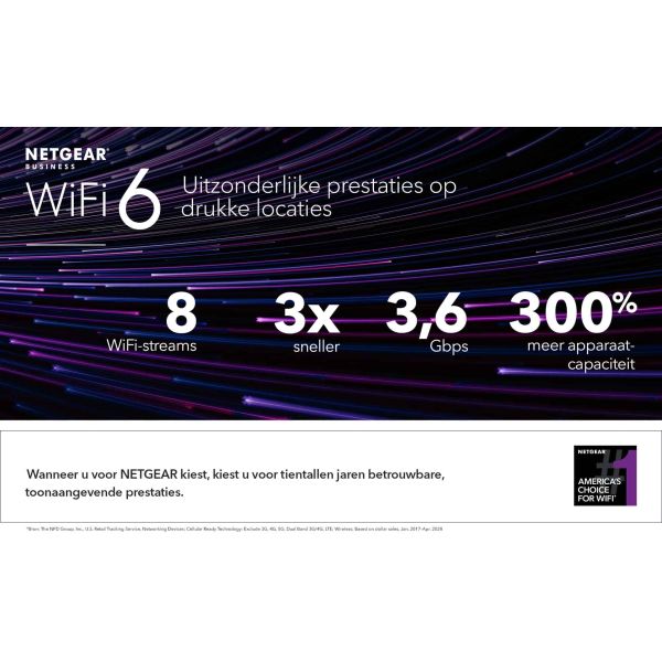 NETGEAR Insight Cloud Managed WiFi 6 AX3600 Dual Band Access Point (WAX620) (WAX620-100EUS)