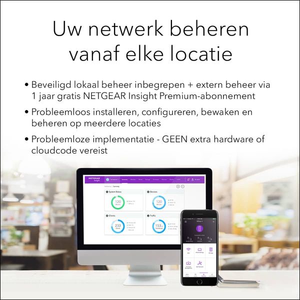 NETGEAR Insight Cloud Managed WiFi 6 AX3600 Dual Band Access Point (WAX620) (WAX620-100EUS)