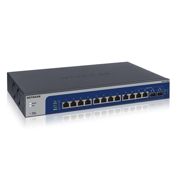 NETGEAR XS512EM Managed L2 10G Ethernet (100/1000/10000) 1U Blauw, Grijs (XS512EM-100EUS)