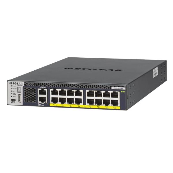 NETGEAR M4300-16X Managed L3 10G Ethernet (100/1000/10000) Power over Ethernet (PoE) 1U Zwart (XSM4316PB-100NES)