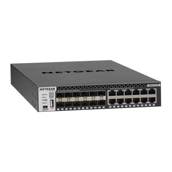 NETGEAR M4300-12X12F Managed L2/L3 10G Ethernet (100/1000/10000) 1U Zwart (XSM4324S-100NES)
