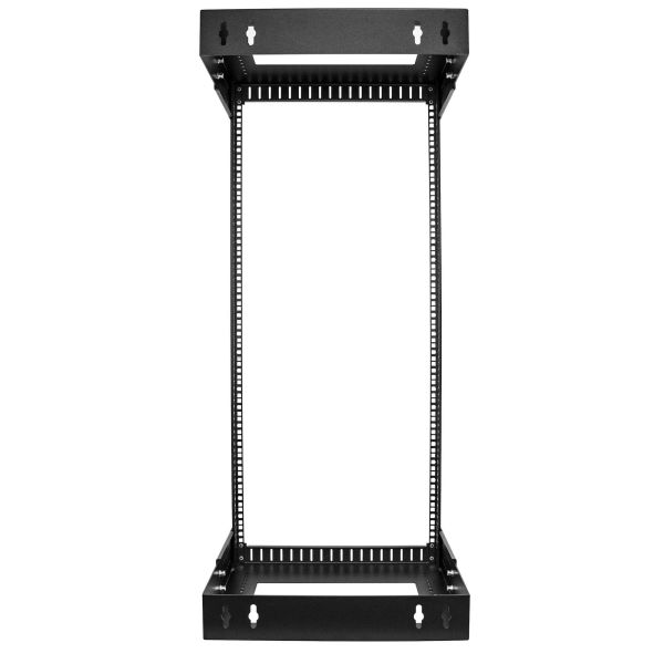 StarTech.com 2 Post 24U Heavy-Duty Wandmonteerbare Server Rack, 19" Open Frame Netwerk Rack met Verstelbare Diepte, Data Rack voor IT/AV/Patchpaneel/Computer Apparatuur, Incl Kooimoeren en Schroeven (RACK-24U-20-WALL-OA)