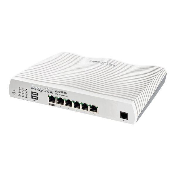 Draytek Vigor 2866 - Router - DSL-Modem - 5-Port-Switch - GigE - WAN-Ports: 2 - wandmontierbar (V2866-DE-AT-CH) (V2866-DE-AT-CH)