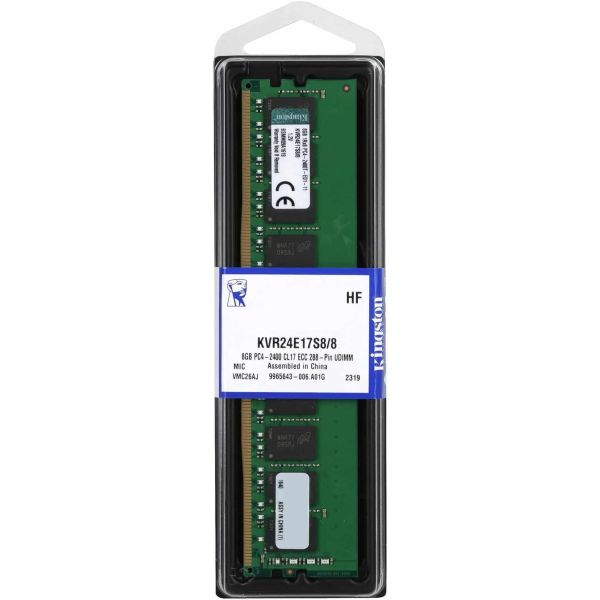 KINGSTON 8GB (1*8GB) 1RX8 PC4-19200T-E DDR4-2400MHZ 1.2V DIMM (KVR24E17S8/8)