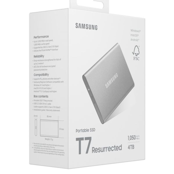 Samsung Portable SSD T7 Resurrected USB 3.2 Gen 2 4TB (MU-PD4T0G/WW)
