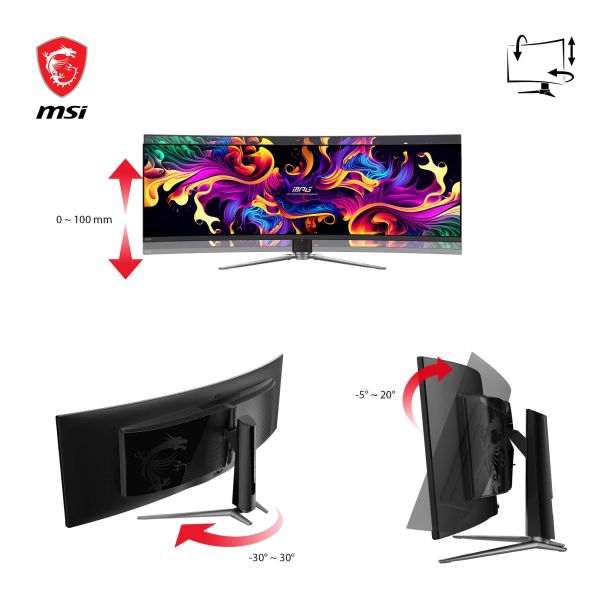MSI MPG 491CQPDE QD-OLED computer monitor 124,5 cm (49") 5120 x 1440 Pixels DQHD Zwart (9S6-3FA84T-035)