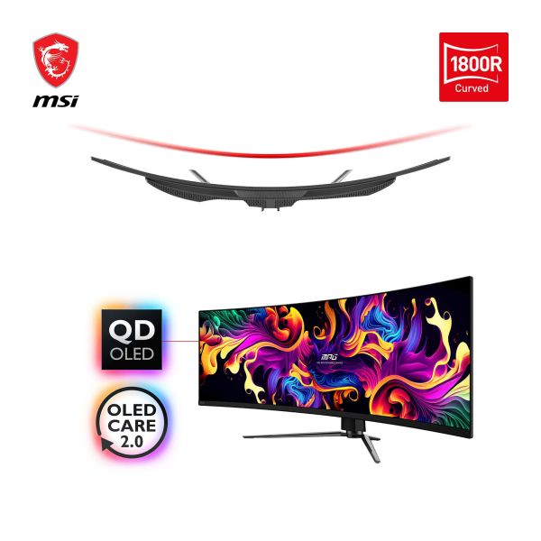 MSI MPG 491CQPDE QD-OLED computer monitor 124,5 cm (49") 5120 x 1440 Pixels DQHD Zwart (9S6-3FA84T-035)