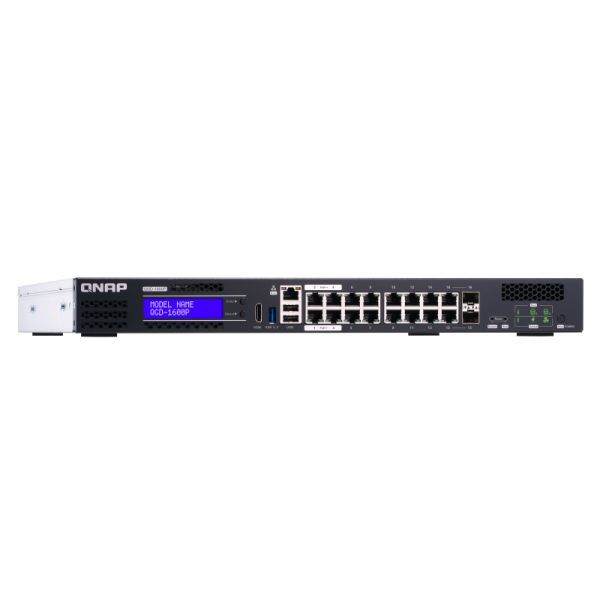 QNAP QGD-1600P Managed Gigabit Ethernet (10/100/1000) Power over Ethernet (PoE) 1U Zwart, Grijs (QGD-1600P-8G#)