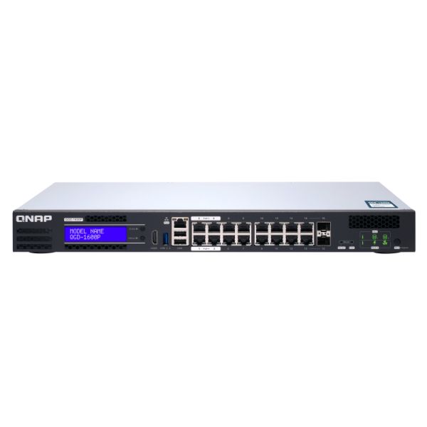 QNAP QGD-1600P Managed Gigabit Ethernet (10/100/1000) Power over Ethernet (PoE) 1U Zwart, Grijs (QGD-1600P-8G#)